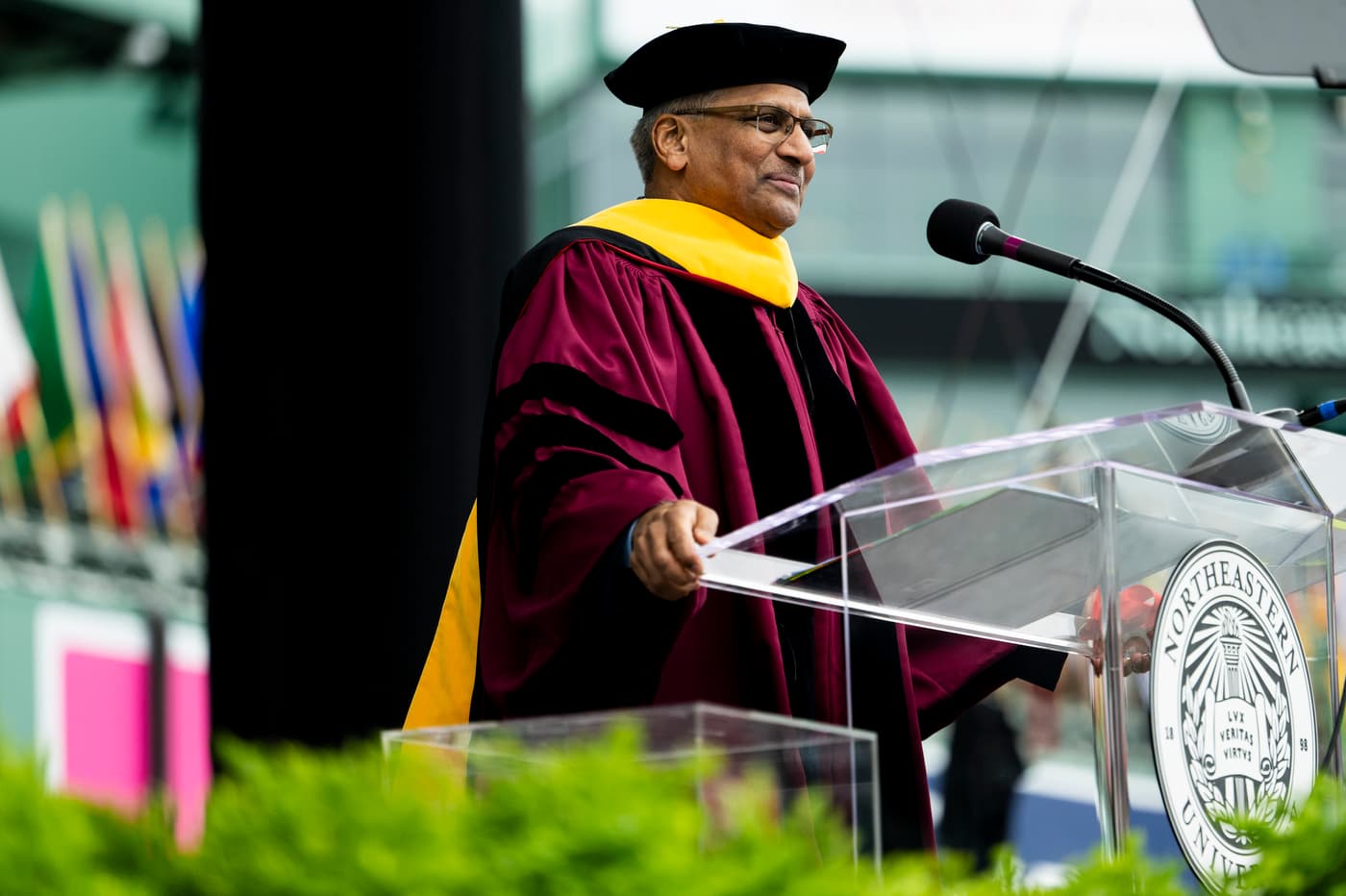 Sethuraman Panchanathan, head of the National Science Foundation, told Northeastern graduate students their work will benefit humanity.