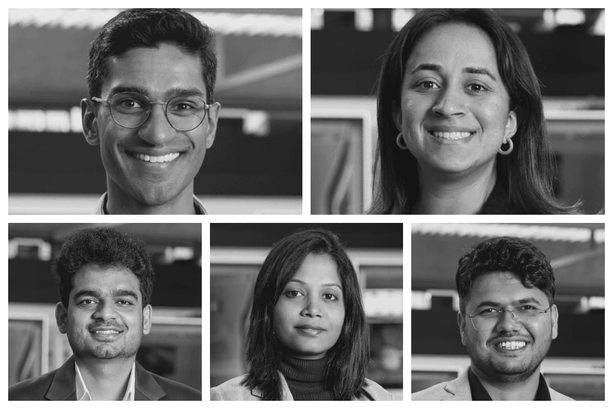 (Clockwise) Eshaan Patheria, Garima Raheja, Vikas Dhamu, Monali Priyadarshini, Mahendra Patel.