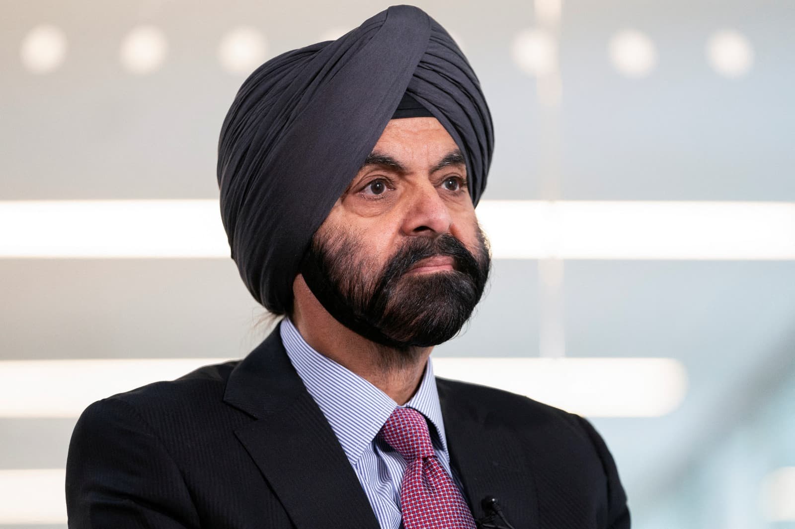 World Bank President Ajay Banga looks on during an interview with Reuters in Washington, U.S., October 15, 2024.