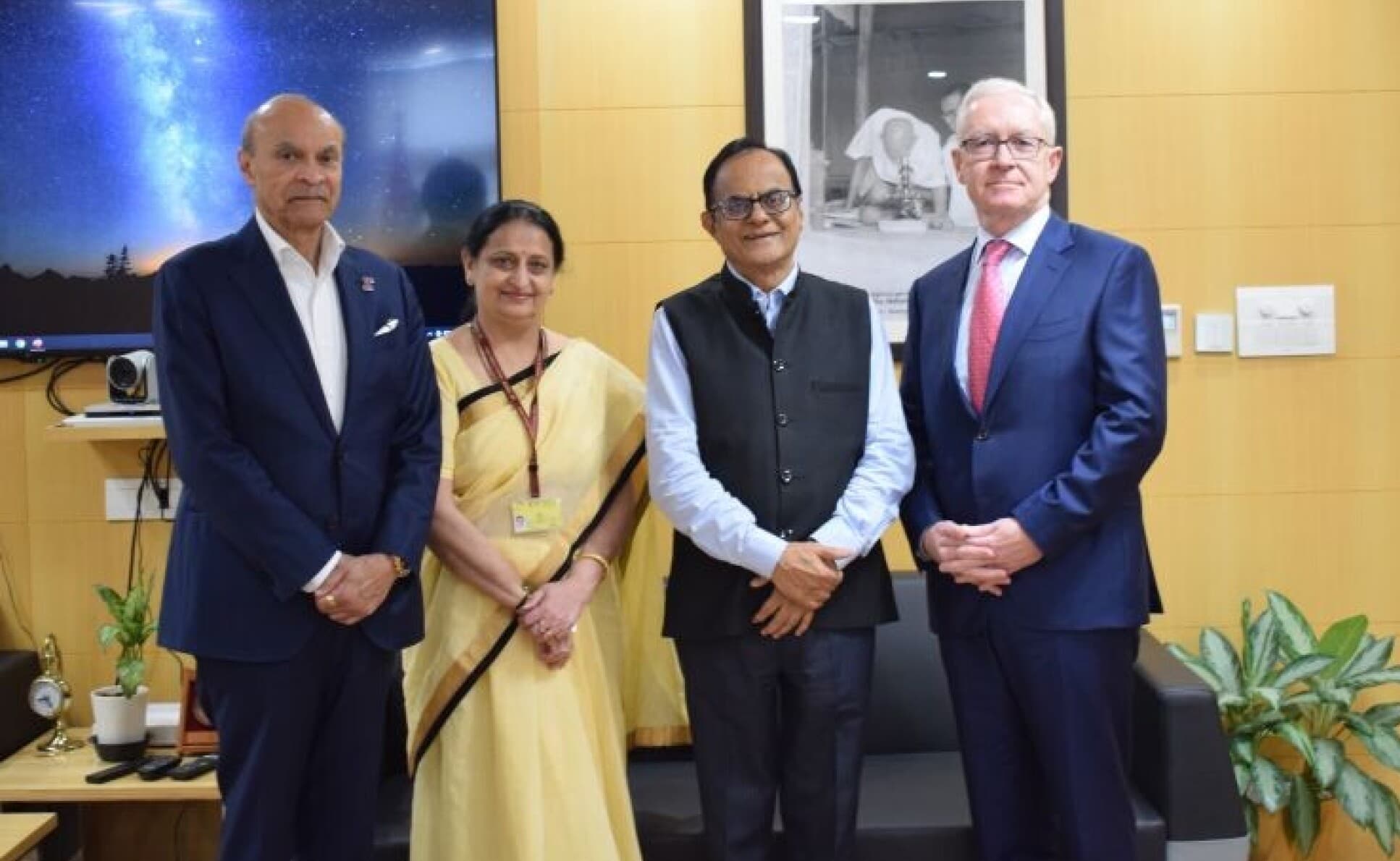 Vindi Banga, Chair of Imperial’s Council, Dr Parvinder Maini, Scientific Secretary, Professor Ajay Kumar Sood, Principal Scientific Adviser to the Government of India and President Hugh Brady.