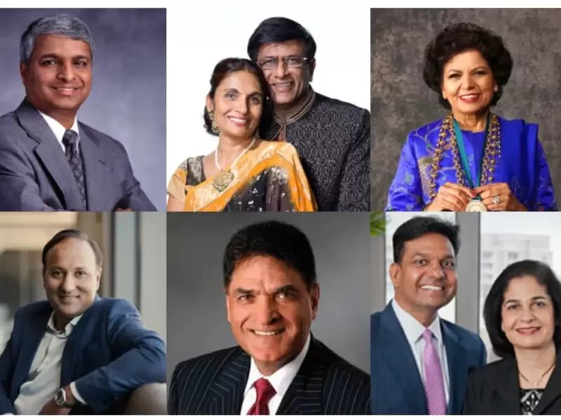 (ऊपर बाएं से दाएं) - देश देशपांडे, किरण और पल्लवी पटेल, चंद्रिका टंडन; (नीचे बाएं से दाएं)- सुमीर चड्ढा, मोंटे आहूजा, सतीश और यास्मीन गुप्ता