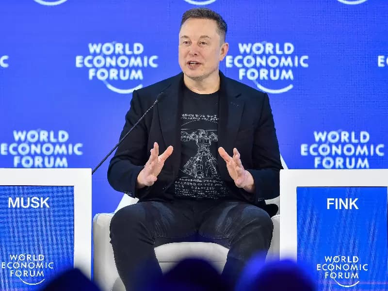 Davos: U.S. entrepreneur Elon Musk speaks at the World Economic Forum (WEF) Annual Meeting 2026 in Davos, Switzerland, Jan. 22, 2026.