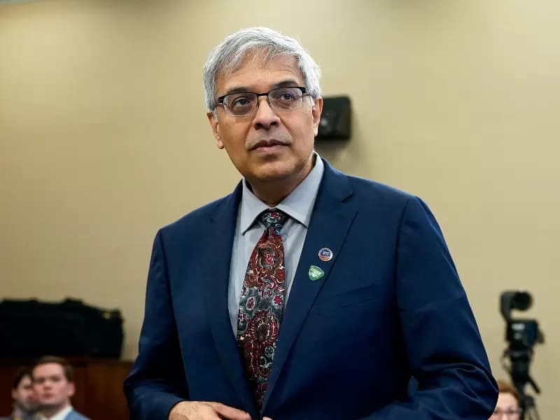 Dr. Jay Bhattacharya, National Institutes of Health (NIH) Director and acting director of the Centers for Disease Control and Prevention (CDC), arrives to testify before a U.S. House Appropriations Labor, Health and Human Services, Education, and Related Agencies Subcommittee oversight hearing on the National Institutes of Health, on Capitol Hill in Washington, D.C., U.S., March 17, 2026.