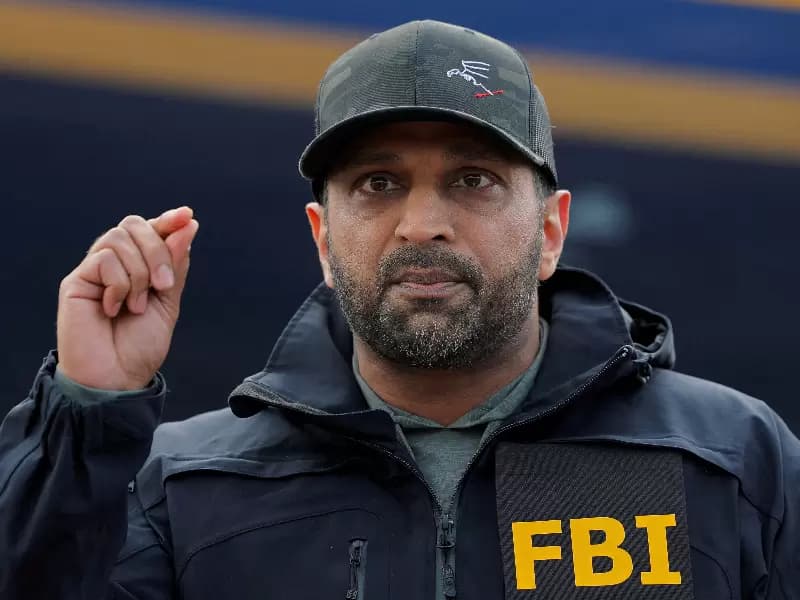 FILE PHOTO: FBI Director Kash Patel announces the apprehension of Ryan Wedding, a former Canadian Olympic snowboarder who was on the FBI's Ten Most Wanted Fugitive list, during a press conference in Ontario, California, U.S., January 23, 2026.