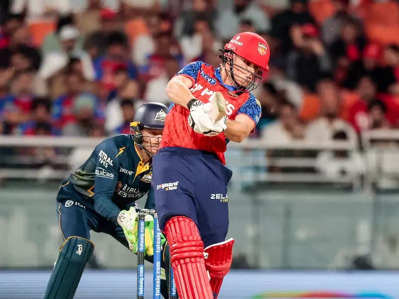 Punjab Kings' Cooper Connolly plays a shot during the Indian Premier League (IPL) 2026 match between Punjab Kings and Gujarat Titans at the Maharaja Yadavindra Singh PCA Stadium in New Chandigarh on Tuesday, March 31, 2026.
