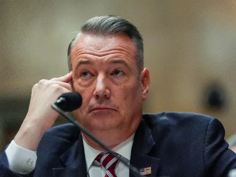 U.S. Immigration and Customs Enforcement (ICE) Acting Director Todd Lyons attends a Senate Homeland Security and Government Affairs Committee hearing on Capitol Hill in Washington, D.C., U.S., February 12, 2026.