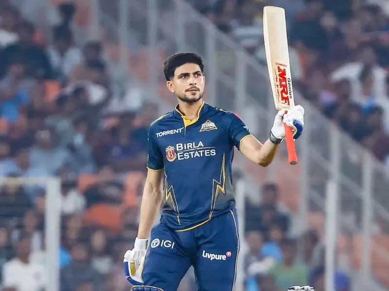 Gujarat Titans’ captain Shubman Gill celebrates after scoring a half-century during the Indian Premier League (IPL) 2026 match between Gujarat Titans and Kolkata Knight Riders at Narendra Modi Stadium in Ahmedabad on Friday, April 17, 2026.