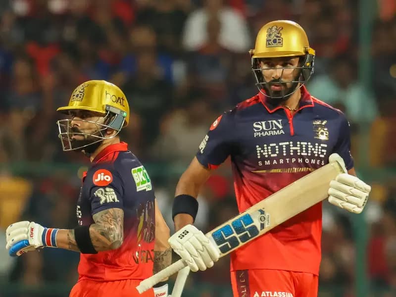 Royal Challengers Bengaluru's Virat Kohli and Devdutt Padikkal run between the wickets to score during the Indian Premier League (IPL) 2026 match between Gujarat Titans and Royal Challengers Bengaluru at M. Chinnaswamy Stadium in Bengaluru on Friday, April 24, 2026.