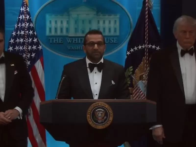 FBI Director Kash Patel speaks addressing the media after the attack