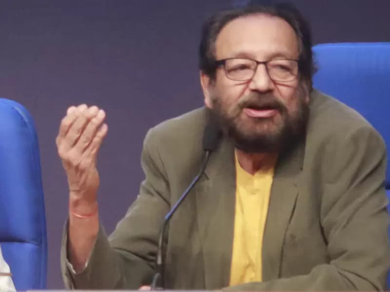 Filmmaker Shekhar Kapur speaks during the 55th International Film Festival of India (IFFI) Curtain Raiser Press Conference at the National Media Centre in New Delhi on Monday, November 11, 2024.