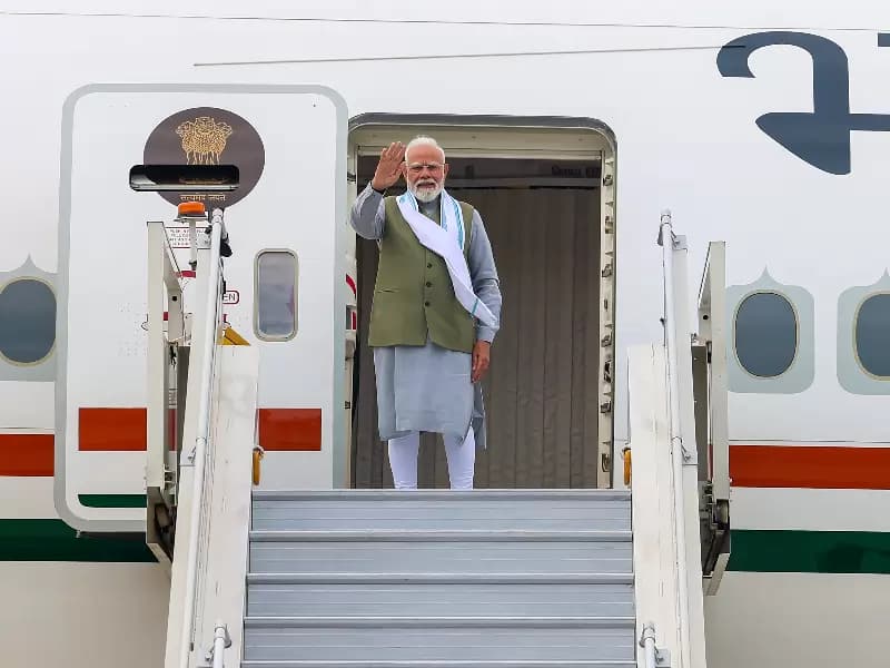 Prime Minister Narendra Modi departs for a two-nation visit to France and Slovakia, during which he will inaugurate the Bharat Innovates event in Nice, participate in the G7 Summit in Evian and attend the Vivatech event in Paris, on Saturday, June 13, 2026.