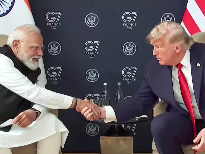 Prime Minister Narendra Modi and President Donald Trump hold bilateral talks on the sidelines of the G7 Summit in France.