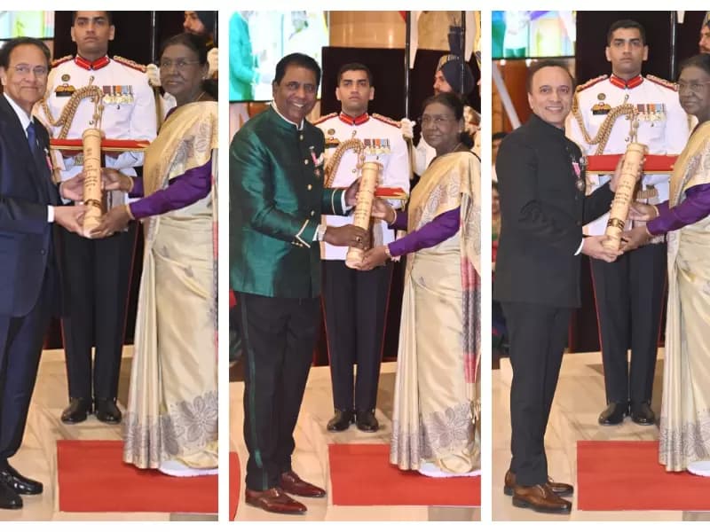 (from left) Dr. Nori Dattatreyudu, Vijay Amritraj and Dr. Prateek Sharma