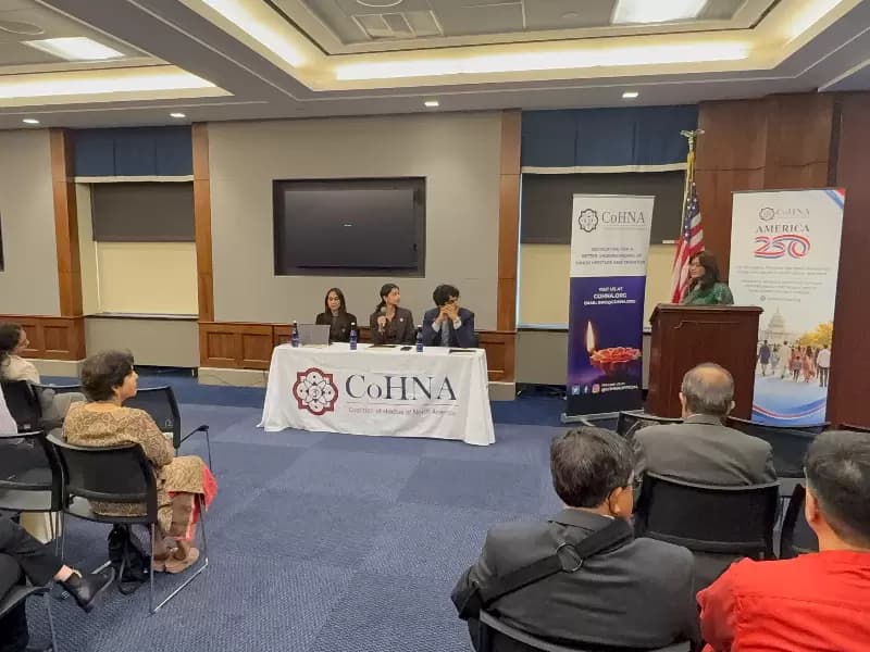 A panel of students from Rutgers University described efforts to organize campus events, engage university administrators and encourage greater civic participation among Hindu students
