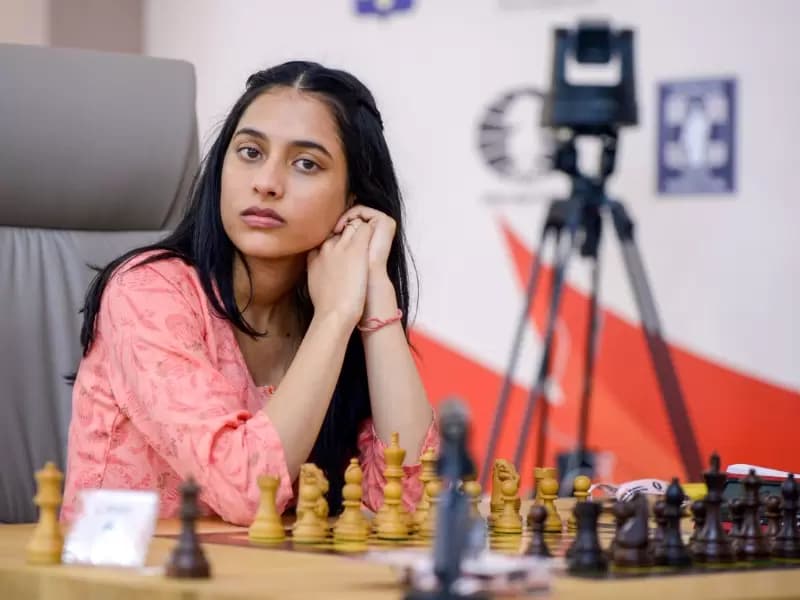India’s Divya Deshmukh in action during the Women’s World Cup final against compatriot Koneru Humpy on Monday, July 28, 2025.