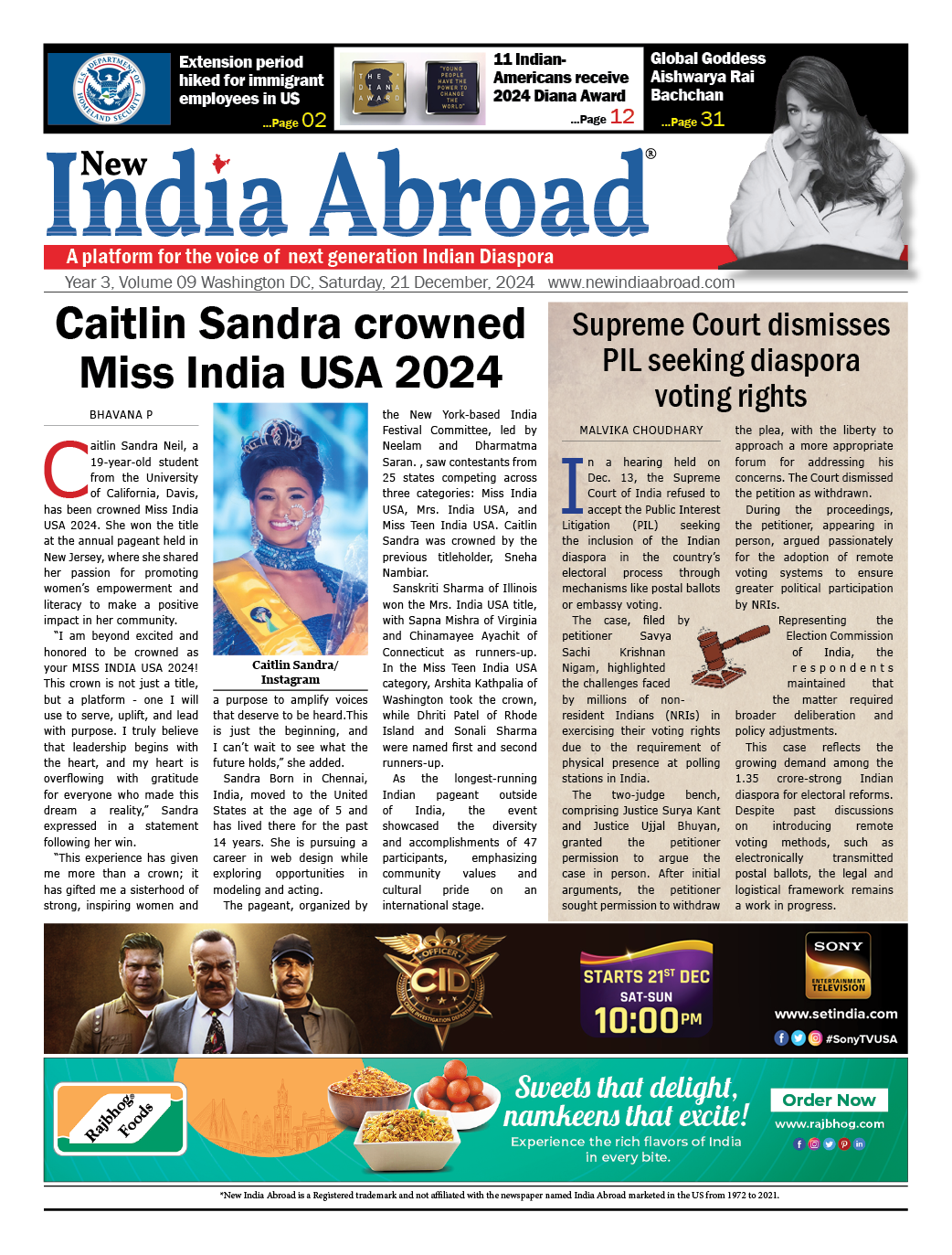 Caitlin Sandra crowned Miss India USA 2024